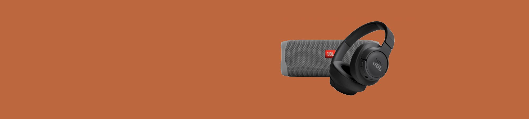 Wireless Headphones on an Orange Background