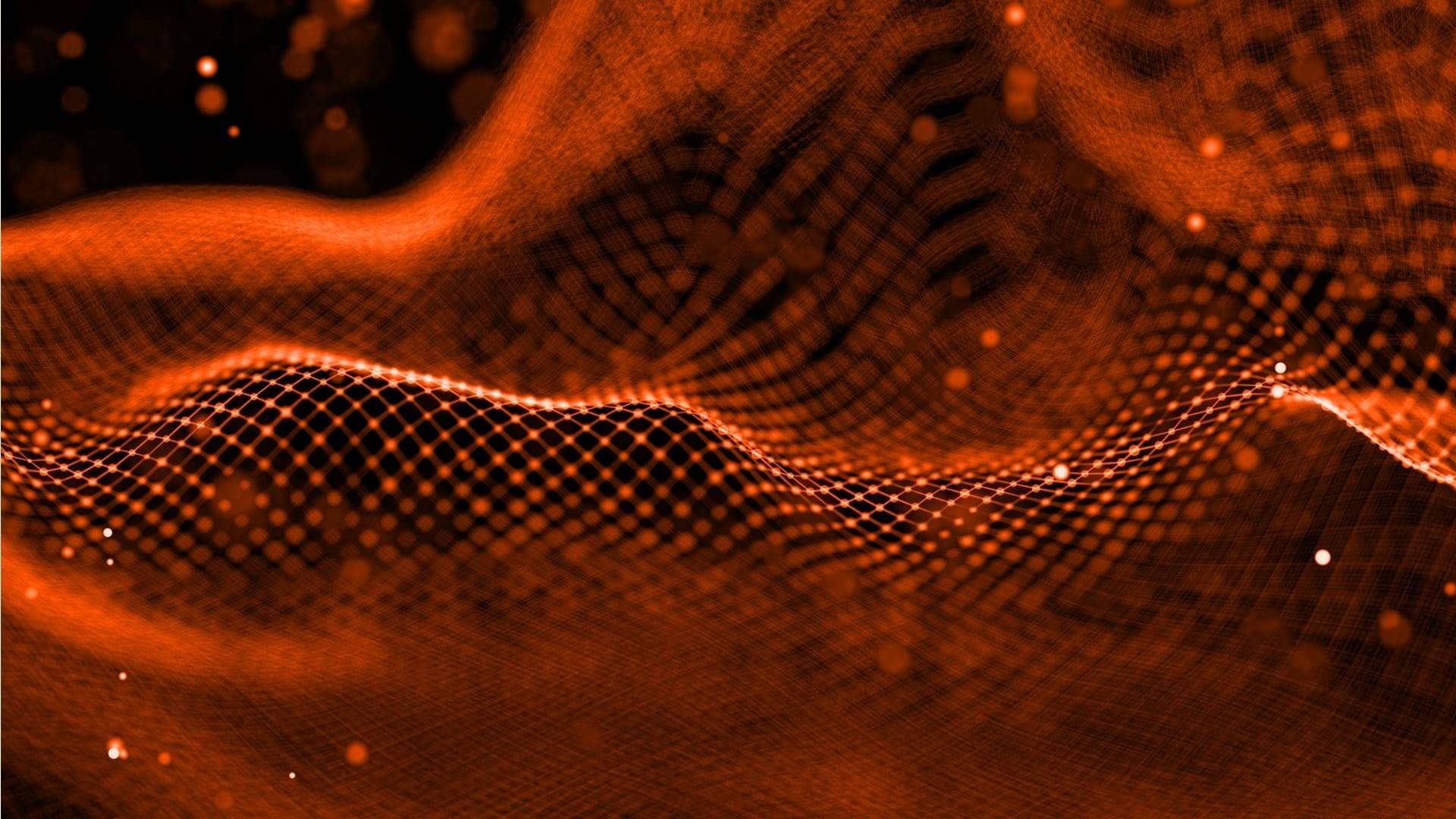 Red Mesh Landscape Visualization