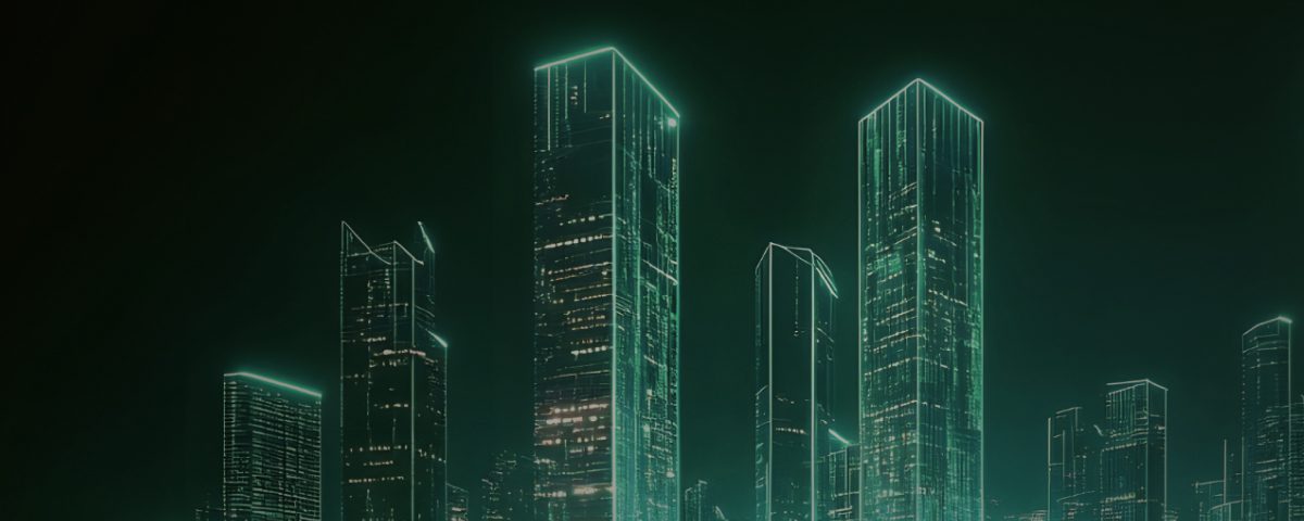 Luminous High-Rise Buildings in a Cyberpunk Wonderland