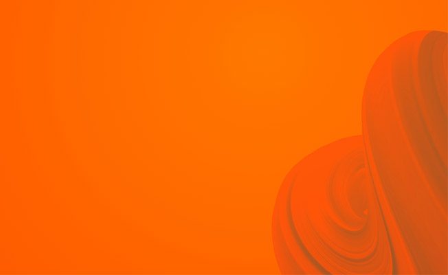 Dynamic orange backdrop featuring smooth, wavy patterns