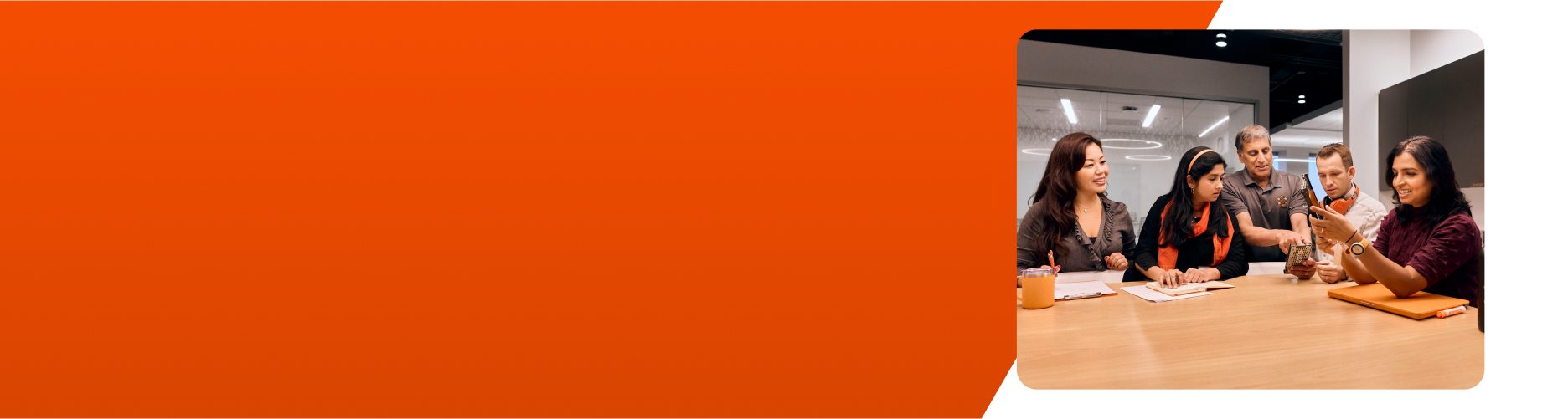 Modern Building with Orange Accents