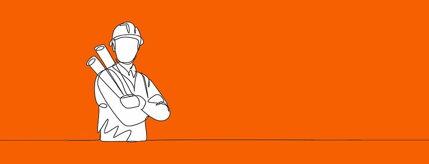 Single one line drawing young male architect cross arm on chest hold blueprint paper. Professional work profession occupation minimal concept. Continuous line draw design graphic vector illustration; Shutterstock ID 1896625237; purchase_order: 01; job: ; client: ; other: 