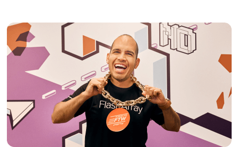 Person celebrating with a medal, showcasing joy and achievement