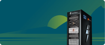 FlashStack server with a green landscape background.