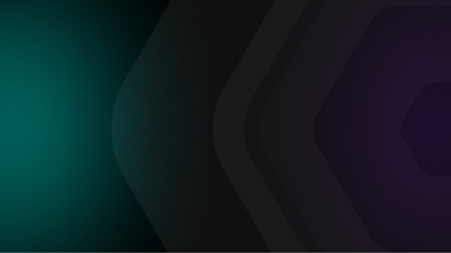Ein dunkler Hintergrund mit Farbverlauf und geometrischen Mustern, die von grünen zu violetten Farbtönen übergehen.
