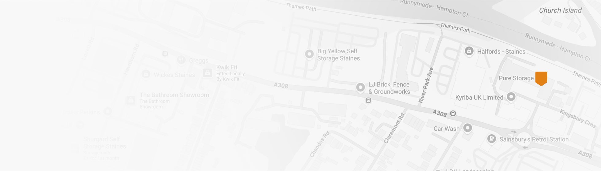 Map pinpointing location of the Everpure EMEA headquarters in London