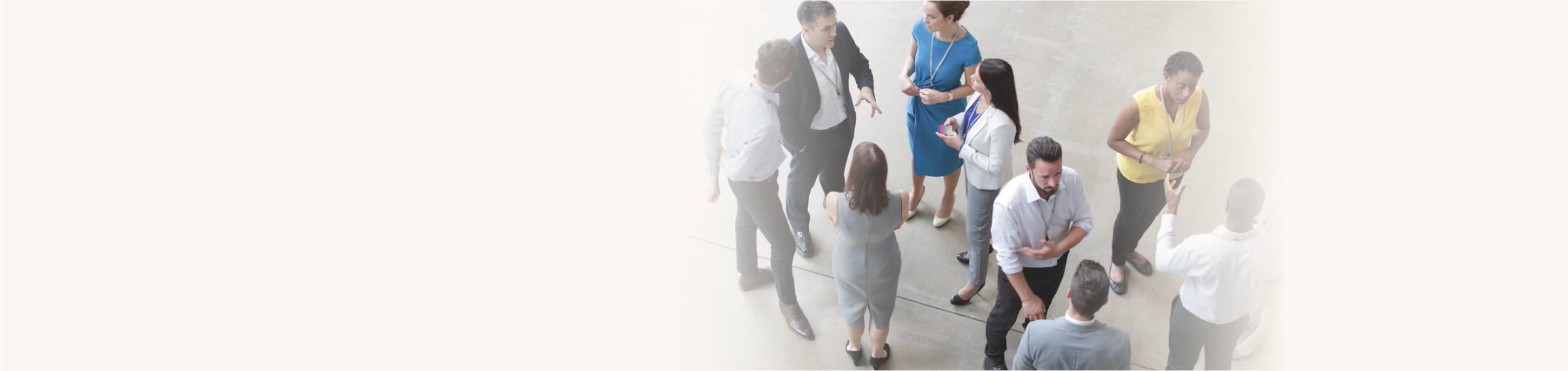 Group of diverse professionals engaging in conversation