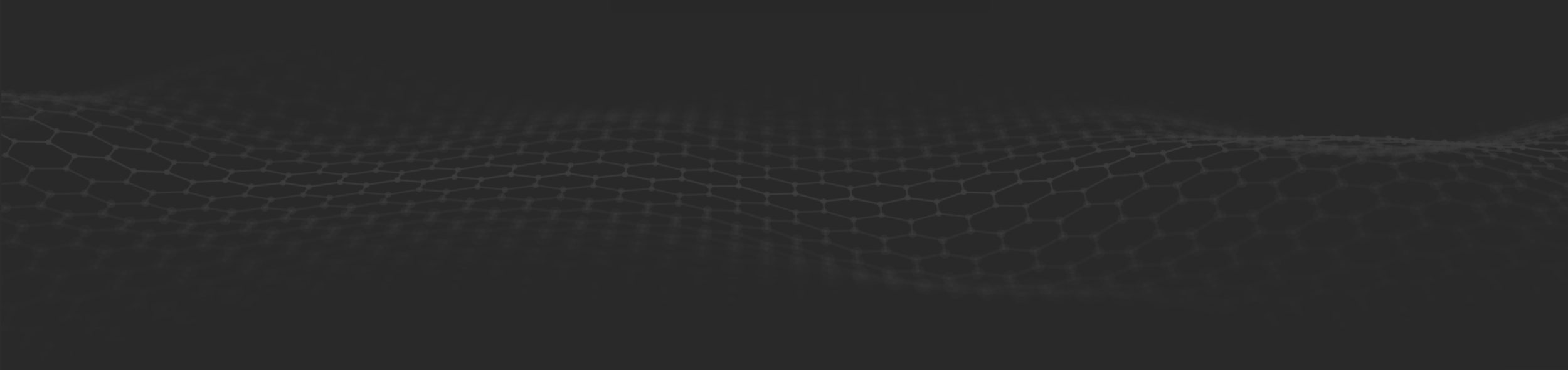 Dark background with hexagonal pattern.