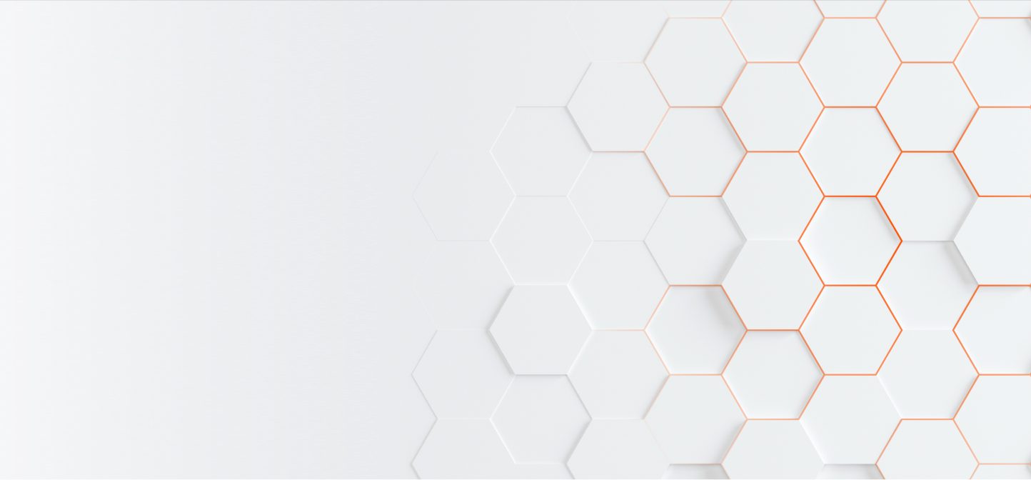 Abstract geometric background with orange outlined hexagonal pattern