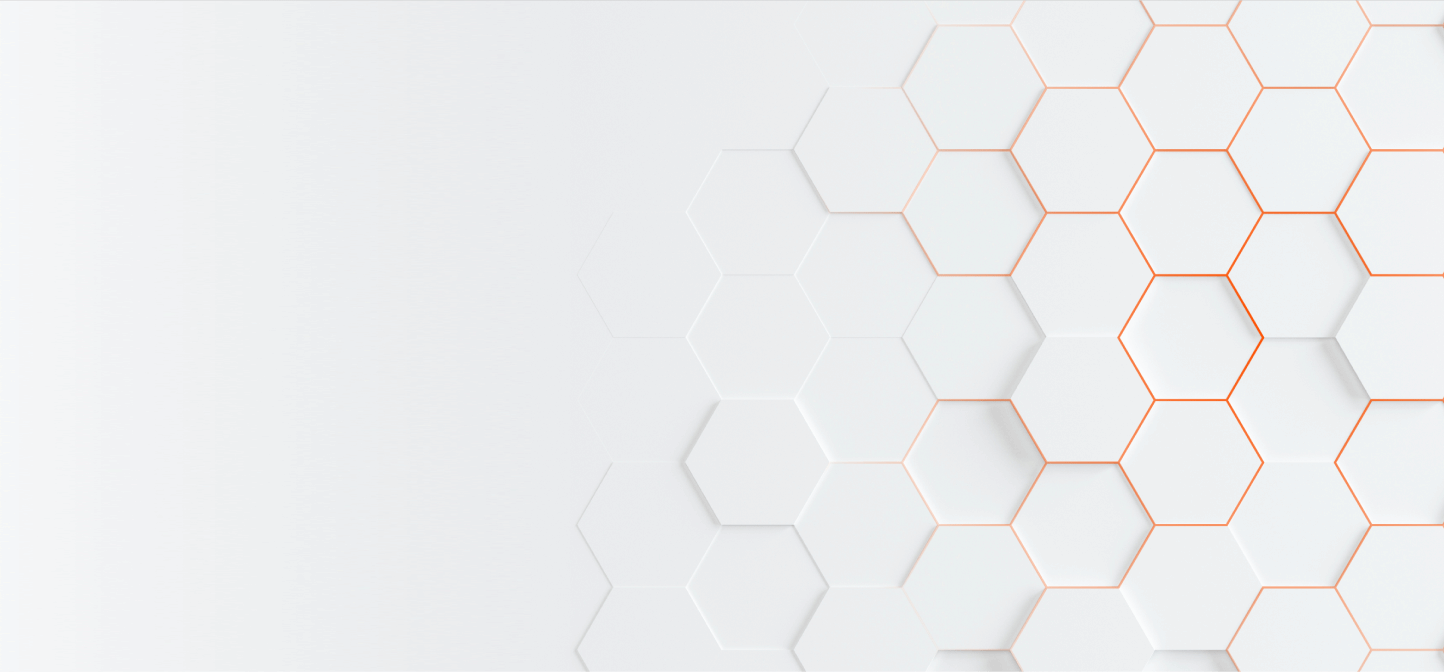 Abstract geometric background with orange outlined hexagonal pattern