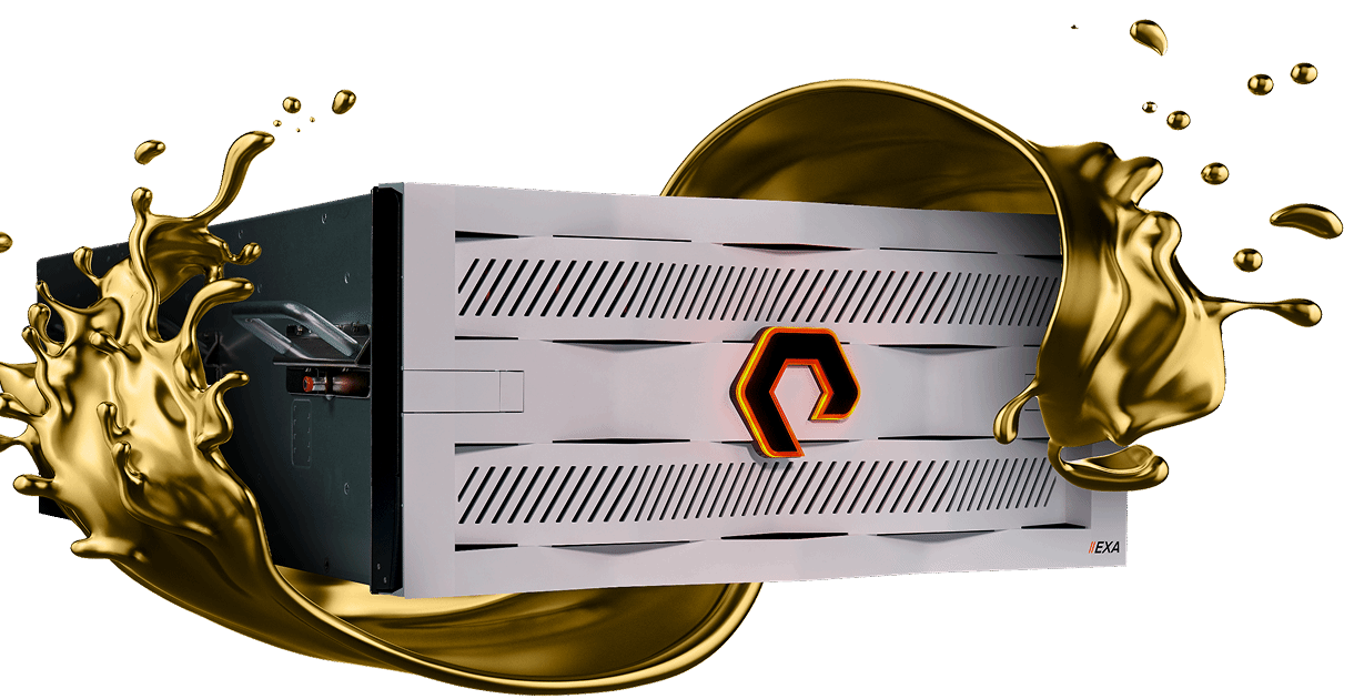 FlashBlade//EXA bezel with golden splash effect