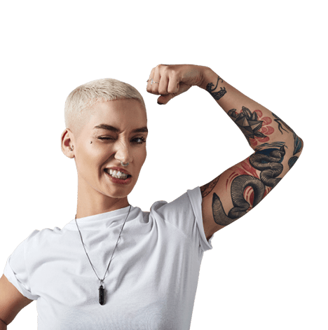 lady flexing